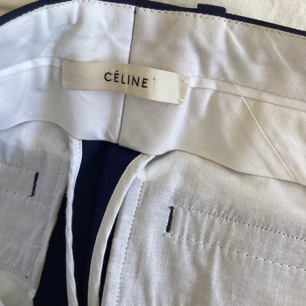 Celine Wide Leg Pants By Phoebe Philo Navy Blue SZ 2/34 - Picture 8 of 11